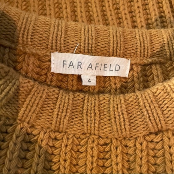 Far Afield Honey Mustard Tanner Ribbed Knit Sweater Size 4 - Picture 4 of 5